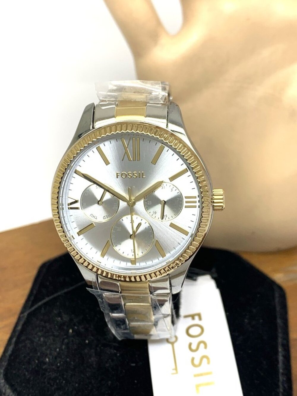 Fossil Women's Watch BQ2737 Quartz Silver Dial Two Tone Stainless Steel 36mm